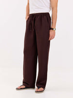 Load image into Gallery viewer, Coffee Brown Linen Pull-on Pants
