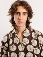 Load image into Gallery viewer, Brown &amp; Cream Shells Printed Pullover

