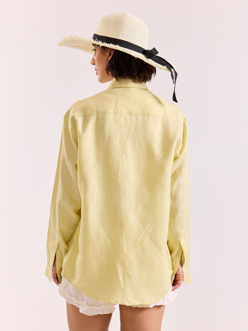 Butter Yellow Irish Linen Shirt