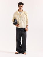 Load image into Gallery viewer, Yellow &amp; White Striped Poplin Oversized Shirt