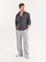 Load image into Gallery viewer, Black Checkered Poplin Cropped Shirt