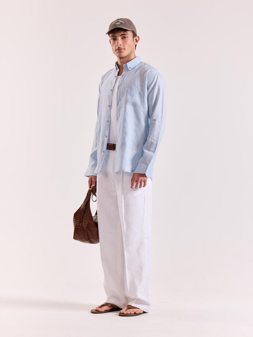 Sky Blue Linen Shirt