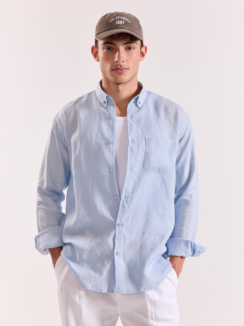 Sky Blue Linen Shirt