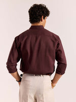 Load image into Gallery viewer, Wine Linen-blend Shirt