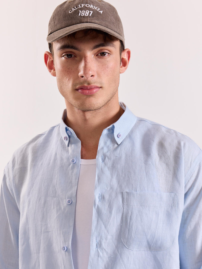 Sky Blue Linen Shirt