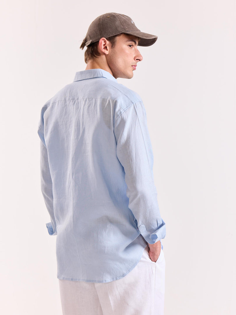 Sky Blue Linen Shirt