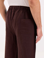 Load image into Gallery viewer, Coffee Brown Linen Pull-on Pants
