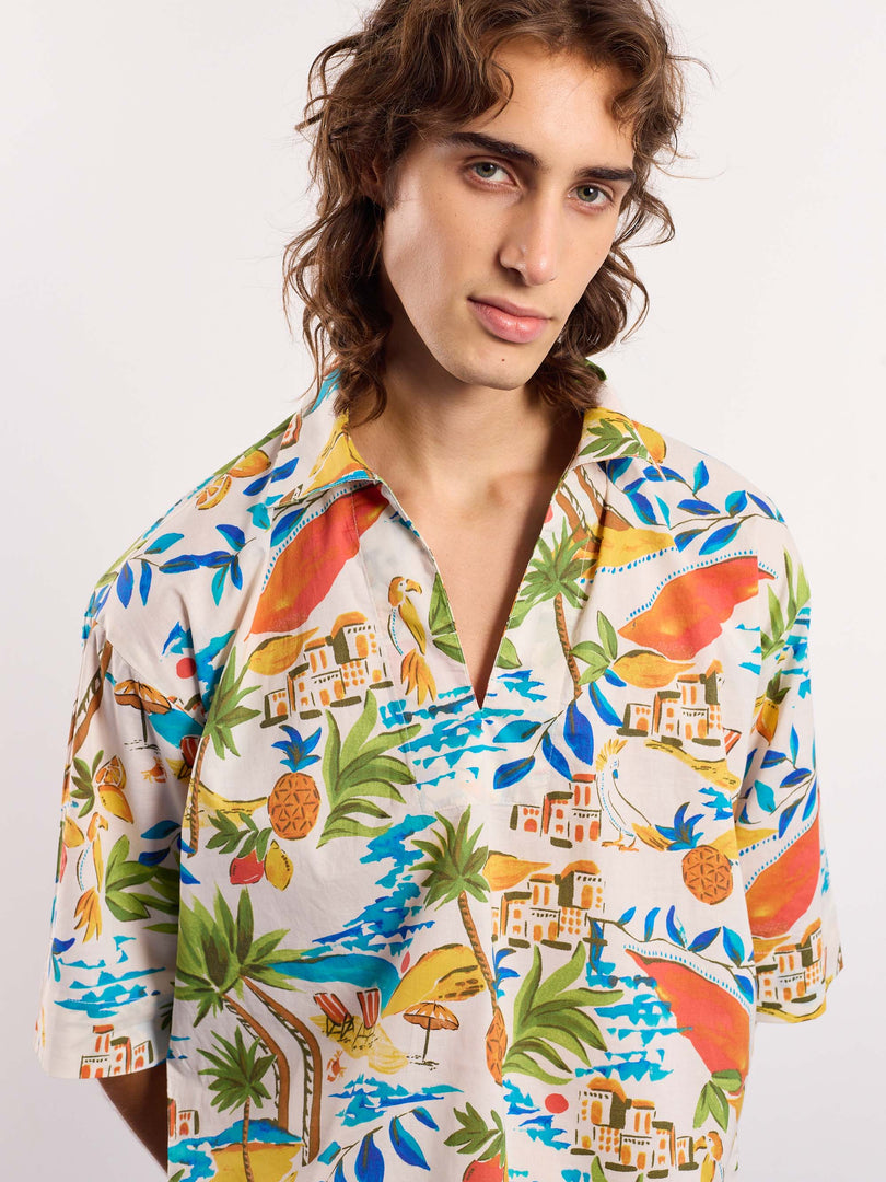 Mediterranean Summer Printed Pullover