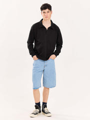 Black Terry Polo Tee
