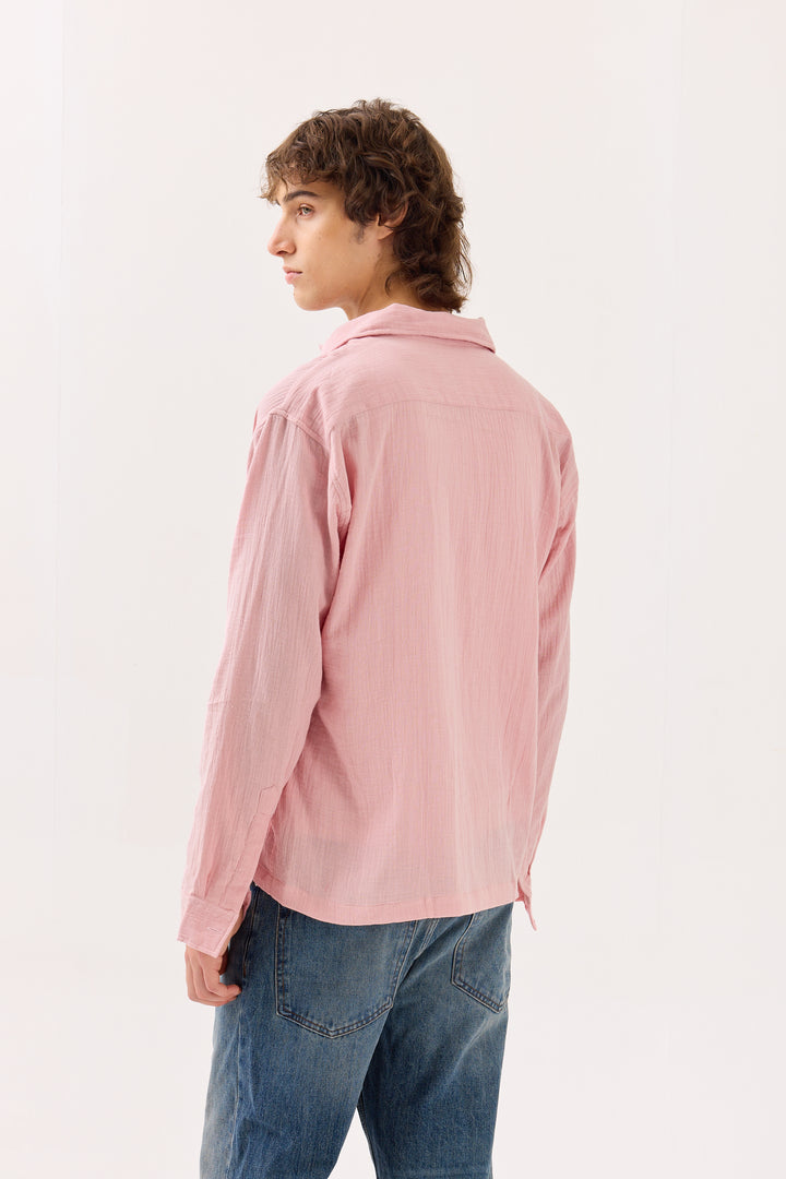 Pastel Pink Gauze Holiday Shirt