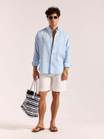 Load image into Gallery viewer, Sky Blue Linen-blend Shirt