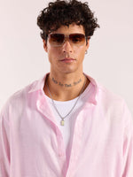 Load image into Gallery viewer, Light Pink Linen Cropped Shirt  ( Pre-Order )