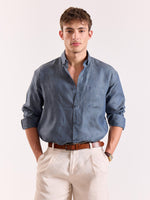 Load image into Gallery viewer, Denim Blue Chambray Irish Linen Shirt