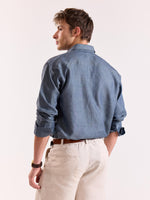 Load image into Gallery viewer, Denim Blue Chambray Irish Linen Shirt
