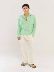 Green Gingham Seersucker Shirt