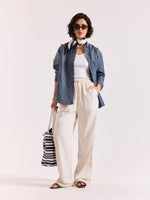 Load image into Gallery viewer, Denim Blue Chambray Irish Linen Shirt