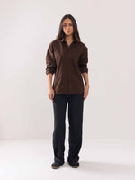 Load image into Gallery viewer, Coffee Brown Poplin Shirt

