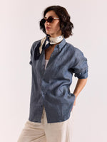 Load image into Gallery viewer, Denim Blue Chambray Irish Linen Shirt