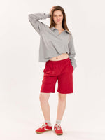 Load image into Gallery viewer, Marl Grey Terry Polo Tee
