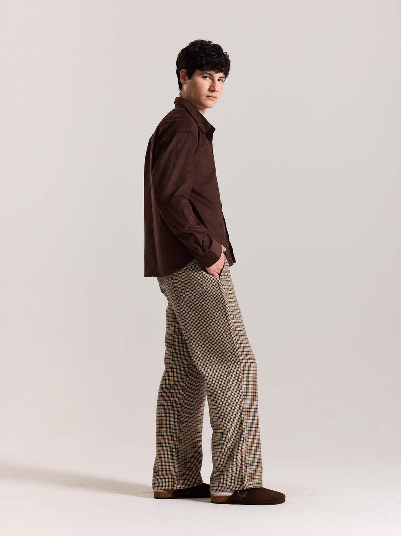 Coffee Brown Corduroy Oversized Shirt
