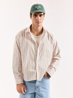 Load image into Gallery viewer, Multicolor Striped Poplin Oversized Shirt