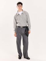 Load image into Gallery viewer, Marl Grey Terry Polo Tee
