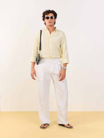 Load image into Gallery viewer, White Linen Baggy Fit Trousers (Pre-order)
