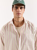 Load image into Gallery viewer, Multicolor Striped Poplin Oversized Shirt