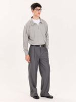 Load image into Gallery viewer, Marl Grey Terry Polo Tee
