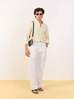 Load image into Gallery viewer, White Linen Baggy Fit Trousers (Pre-order)
