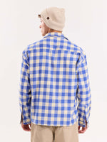 Load image into Gallery viewer, Blue Checkered Flannel Overshirt