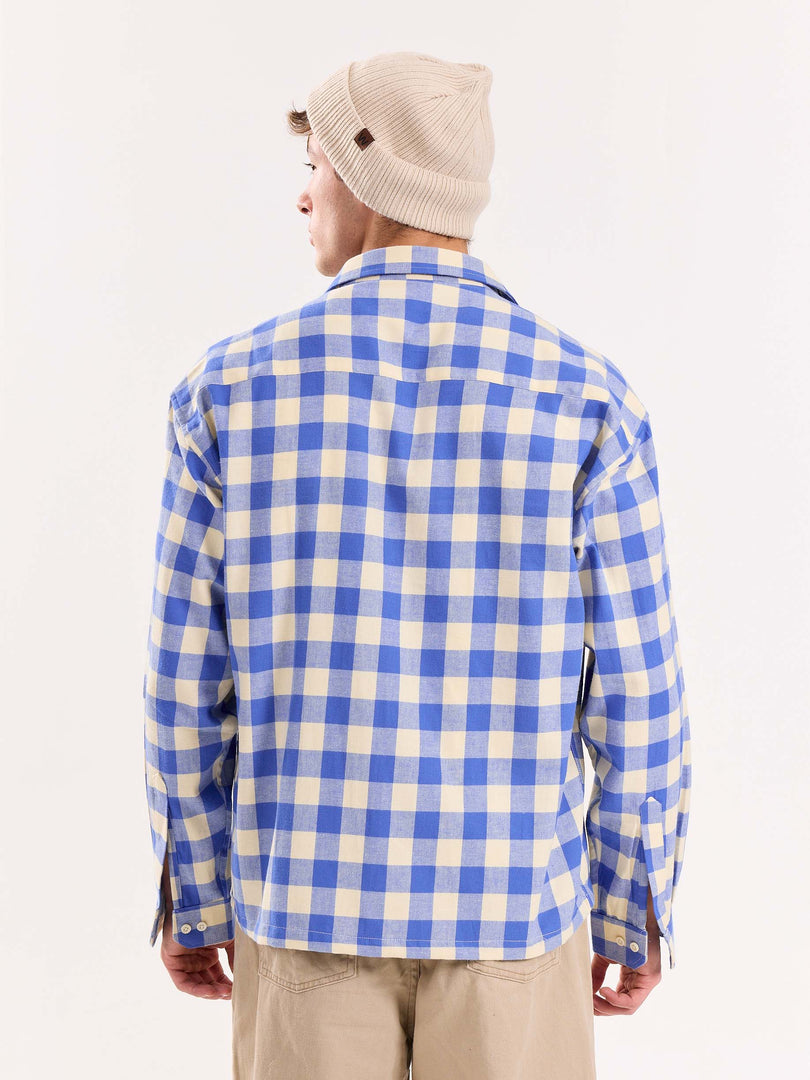 Blue Checkered Flannel Overshirt