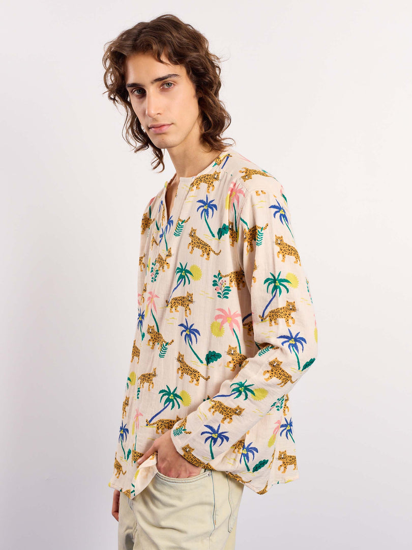 Tropical Safari Gauze Pullover