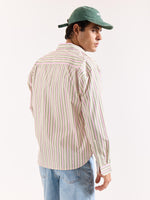 Load image into Gallery viewer, Multicolor Striped Poplin Oversized Shirt