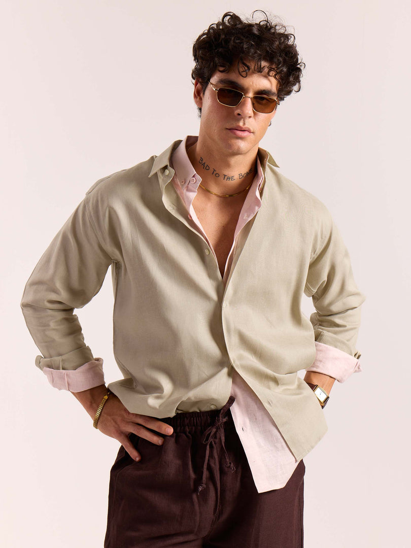 Tinted Pista Linen-blend Shirt