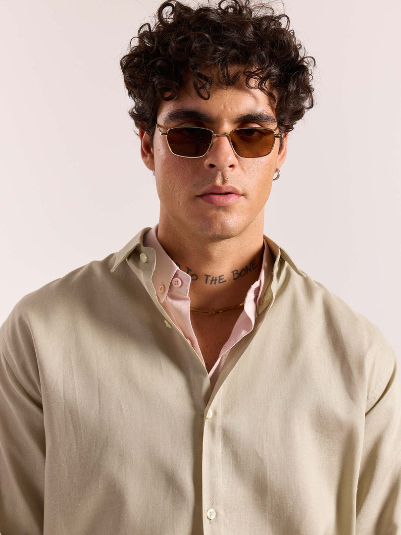 Tinted Pista Linen-blend Shirt