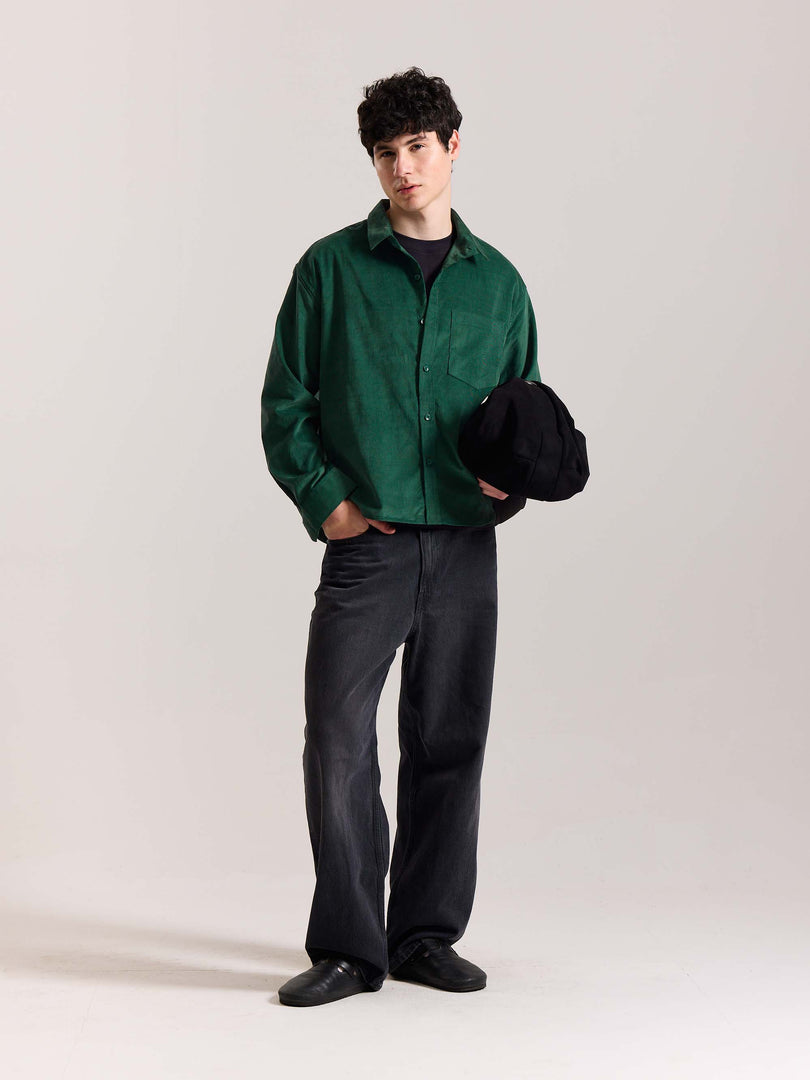 Forest Green Corduroy Oversized Shirt