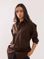 Load image into Gallery viewer, Coffee Brown Poplin Shirt

