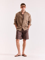 Taupe 60s Lea Linen Shirt