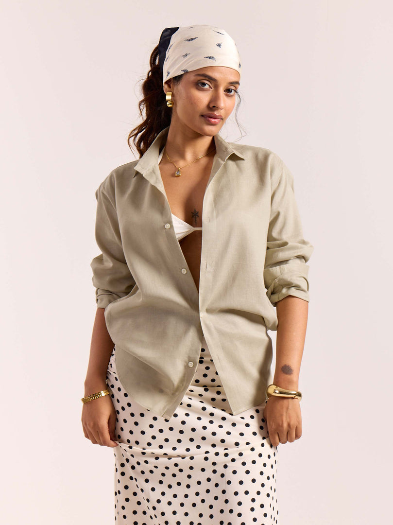 Tinted Pista Linen-blend Shirt