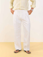 Load image into Gallery viewer, White Linen Baggy Fit Trousers (Pre-order)
