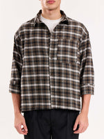 Load image into Gallery viewer, Olive Checkered Flannel Overshirt