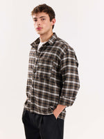 Load image into Gallery viewer, Olive Checkered Flannel Overshirt