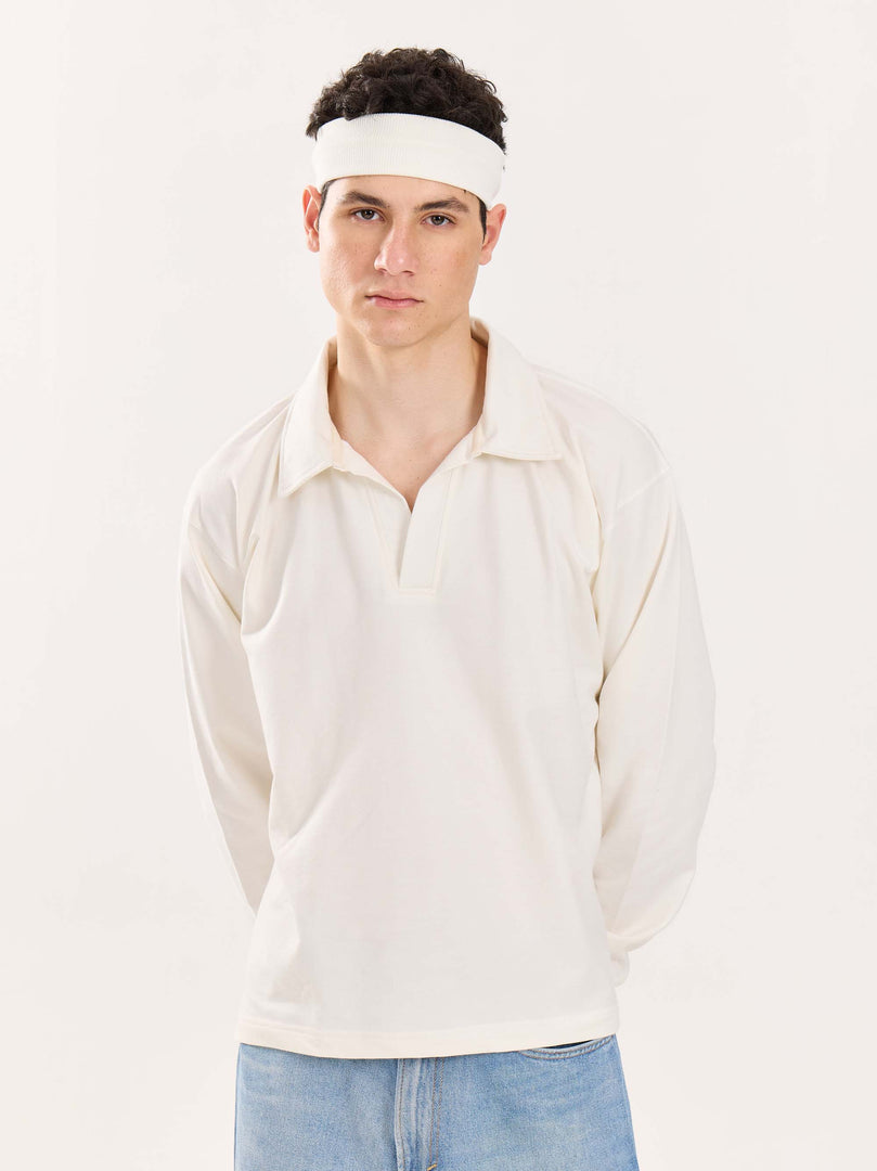 Off White Terry Polo Tee