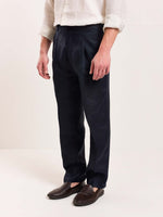 Load image into Gallery viewer, Dark Navy Linen Trousers
