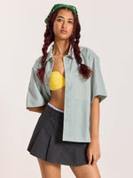 Load image into Gallery viewer, Green Checkered Cropped Shirt