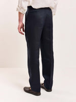 Load image into Gallery viewer, Dark Navy Linen Trousers
