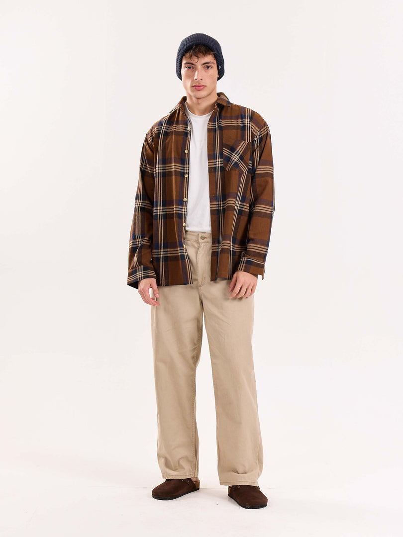 Dark Brown Flannel Overshirt