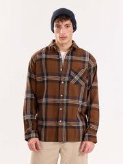 Dark Brown Flannel Overshirt