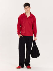 Red Terry Polo Tee